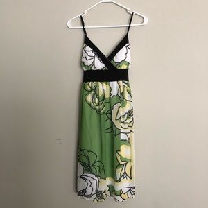 Green and Yellow Spaghetti Strap Dress Sz 6